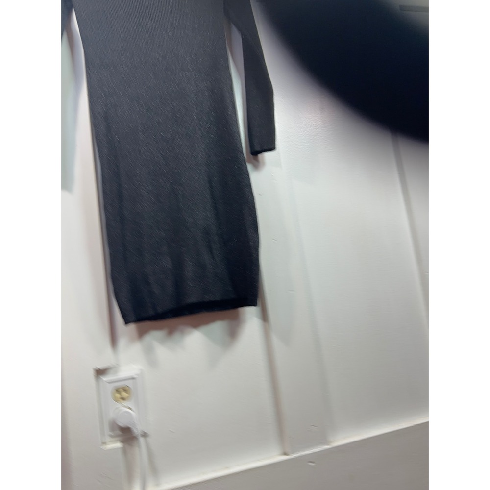 INC International Concepts Black Metallic Ribbed Cutout Sweater Dress Medium - Picture 6 of 11
